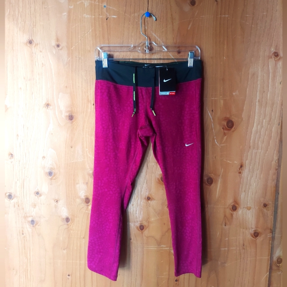 Nike Red & Black Dri-Fit Capri Leggings